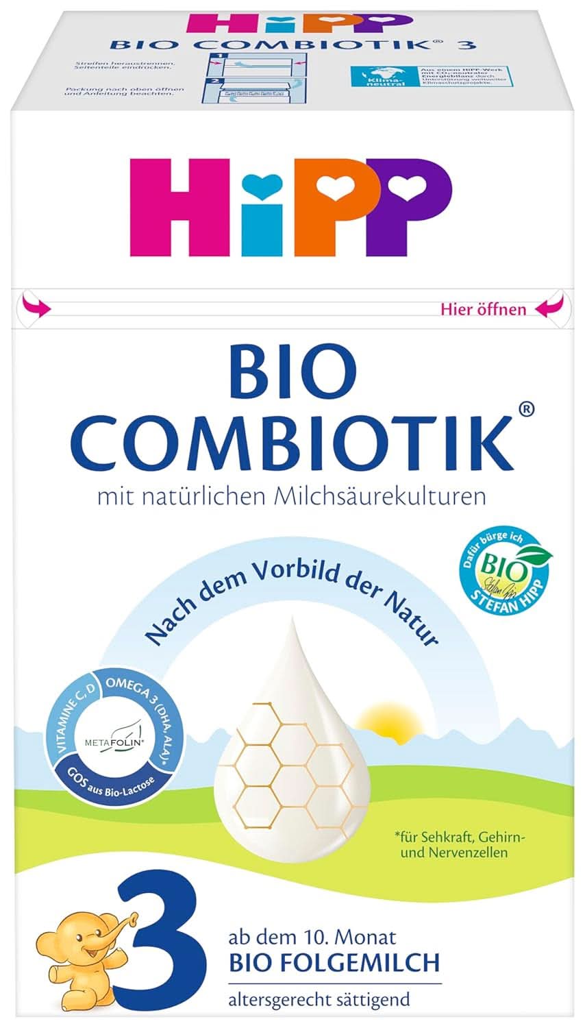 Hipp Organic Milk Food 2 BIO Combiotik, Pack de 4 (4 x 600 grammes) Mère et Bébé Naty Shop NOUVEAU - 3 Bio Combiotiques 4 x 600 grammes