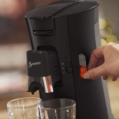 Machine à expresso à capsules PHILIPS Senseo Select avec sélection de l'intensité du café et fonction mémoire, en plastique recyclé, couleur : noir (CSA240/60)