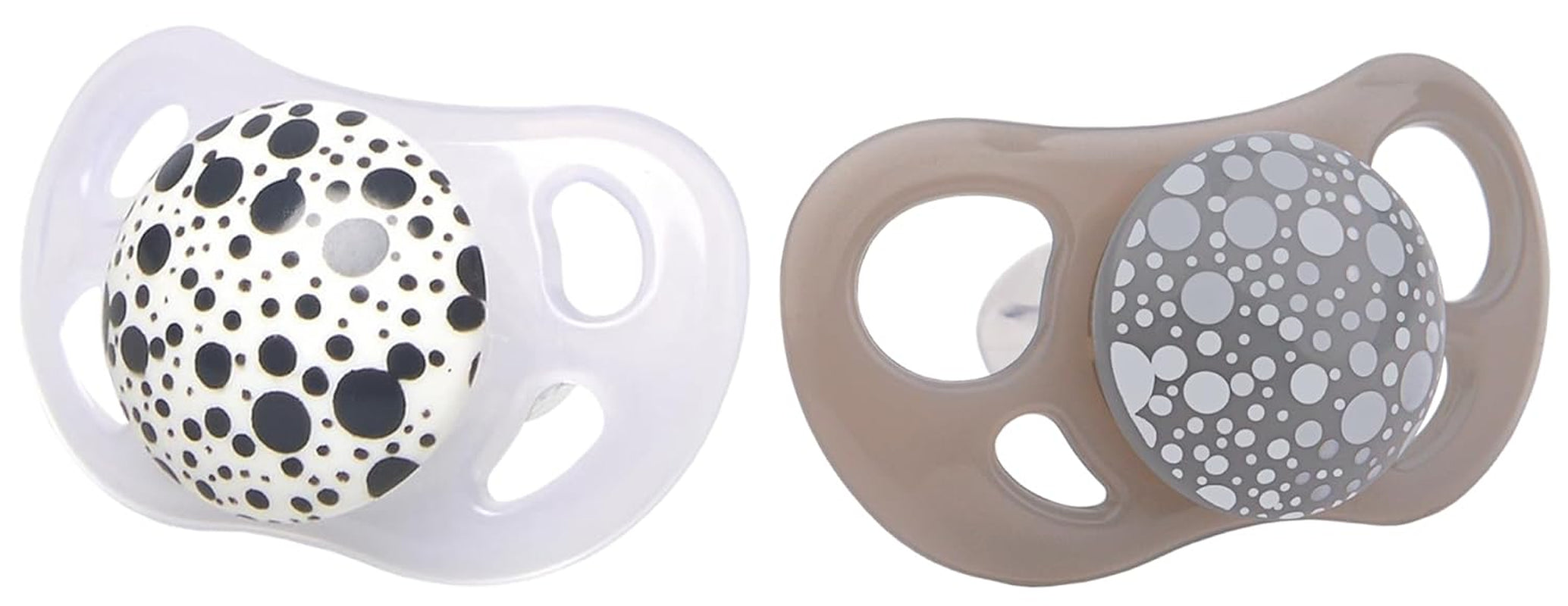 Sucettes pour bébé Twistshake – Paquet de 2 | Forme orthodontique | Ultra-léger | Tétine en silicone souple | Sans BPA | Convient aux bébés à partir de 6 mois | Gris-blanc
