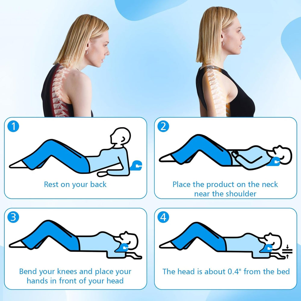 Civière de cou 2.0, Cloudy Neck Lefaya Civière de cou Vainqueur du test orthopédique Civière de cou pour soulager les douleurs cervicales Bosse de cou de qualité supérieure Nuage de cou corrige la posture (Bleu) Oreillers orthopédiques cervicaux Naty Shop