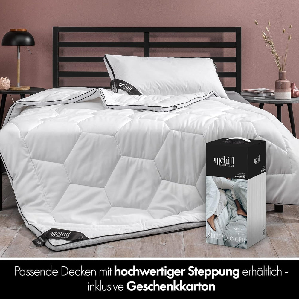 Oreiller 80X80 Cm - Design 2 en 1 - oreiller dans oreiller - grand oreiller de couchage respirant et lavable et 100% vegan - 2 oreillers 3 options - oreiller avec garnissage 600G & 1200G Oreillers standards Naty Shop