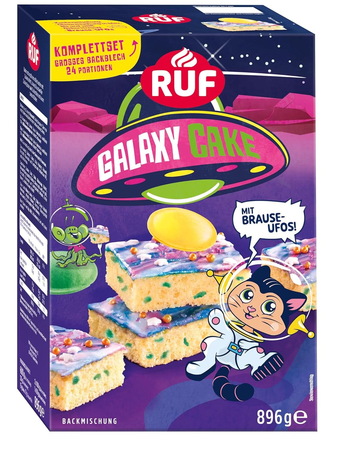 RUF Cake mix, différentes couleurs Glaçages et décoration Naty Shop 896 grammes Galaxy Cake