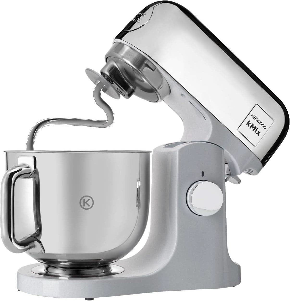 Kenwood Kmix Editions KMX760CH Küchenmaschine, 5 L Edelstahl Schüssel, Safe-Use-Sicherheitssystem, Metallgehäuse, 1000 Watt, Inkl. 3-Teiligem Patisserie-Set Und Spritzschutz, Chrom Mama si Copilul Naty Shop