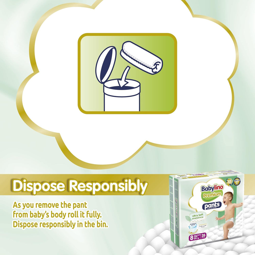 Pantalon Premium taille 8 avec filtre ultra doux, XXL (20+ kg), 104 pièces