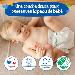 - Ökologische Diadeln, Größe 2 (3-6 kg) – natürlicher Ursprung, ohne Schadstoffe – 12 Stunden trocken, extrem saugfähig – hermestellung in Frankreich – 150 Einwegdiadeln – Packung 1 Month