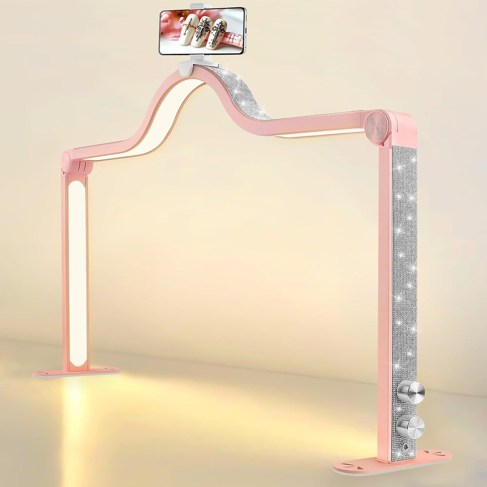 Kalolary Lampadaire, Lash Lumière Pour Extensions De Cils Regglable À 360°, 3000K-6000K Demi-Lune Lamp, Lamp De Beauté (Lampe demi-lune)