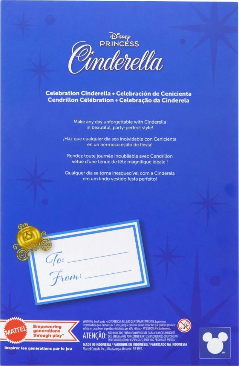 Mattel Disney Prinzessin Cinderella Geburtstag Sammelfigur Modepuppe, inspiriert vom Disney-Film, Geschenke für besondere Anlässe für Kinder und Sammler, JCR78, [Mehrfarbig]