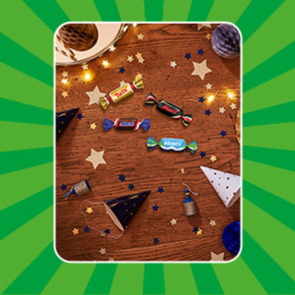 Mix de miniatures, Mars, Snickers, Bounty & Twix, Barres Classiques en format mini, 296 Barres, 3Kg Bonbons Chocolat Naty Shop