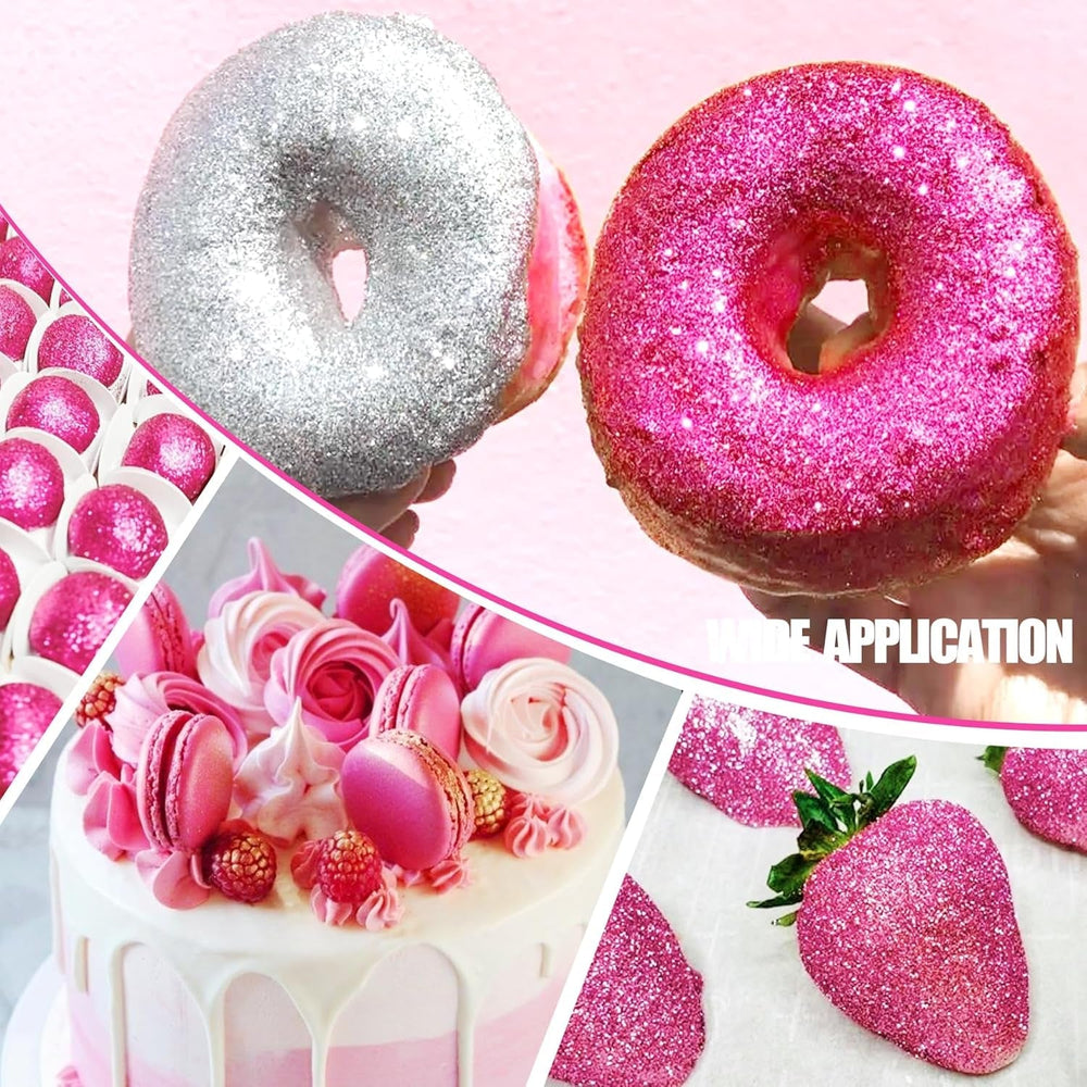 Spray de Paillettes Comestibles - 22G Paillettes Comestibles, Poudre de Paillettes Comestible pour Boissons, Décorations de Gâteaux, Macarons - Poudre de Paillettes Colorantes Alimentaires, Paillettes Comestibles pour Cocktails, Muffins (Rose)