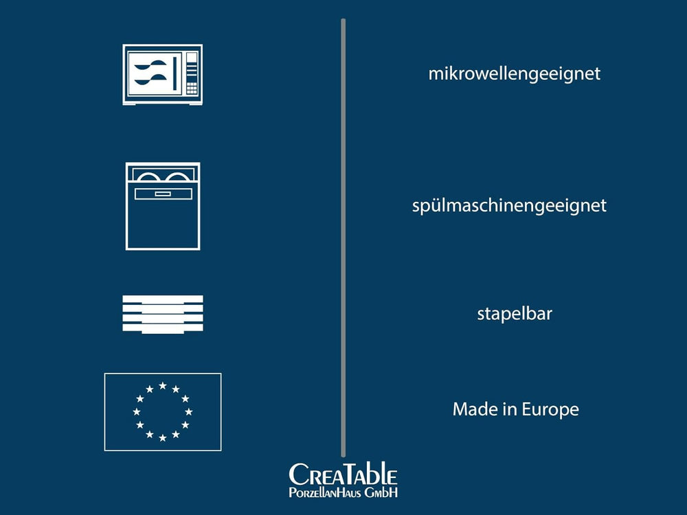 CreaTable, 16999, série Flora ORCHARD, service de table 16 pièces pour 4 personnes, service combiné en porcelaine, passe au lave-vaisselle et au micro-ondes, fabriqué en Europe