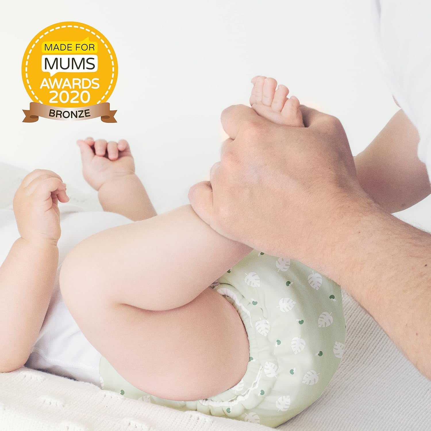 Bambino Mio Lingettes réutilisables pour bébé – Basique – Respectueuses de l'environnement, sans produits chimiques, double face, lavables, paquet de 10, nuage – L'emballage peut varier