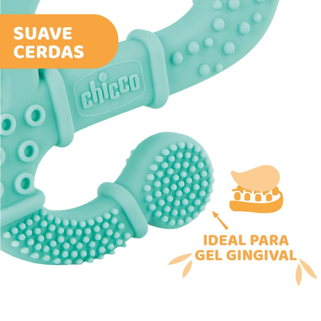 Chicco Soft&Clean anneau de dentition lézard, bleu, 2M+