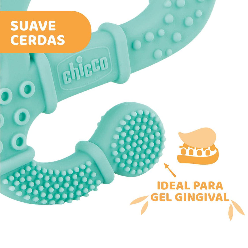 Chicco Soft&Clean anneau de dentition lézard, bleu, 2M+