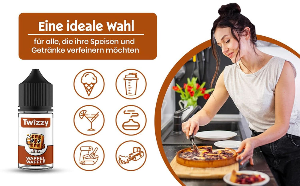 Arôme Alimentaire Twizzy Waffle - 30 ml - Arôme intense - Idéal pour la pâtisserie Arome Naty Shop