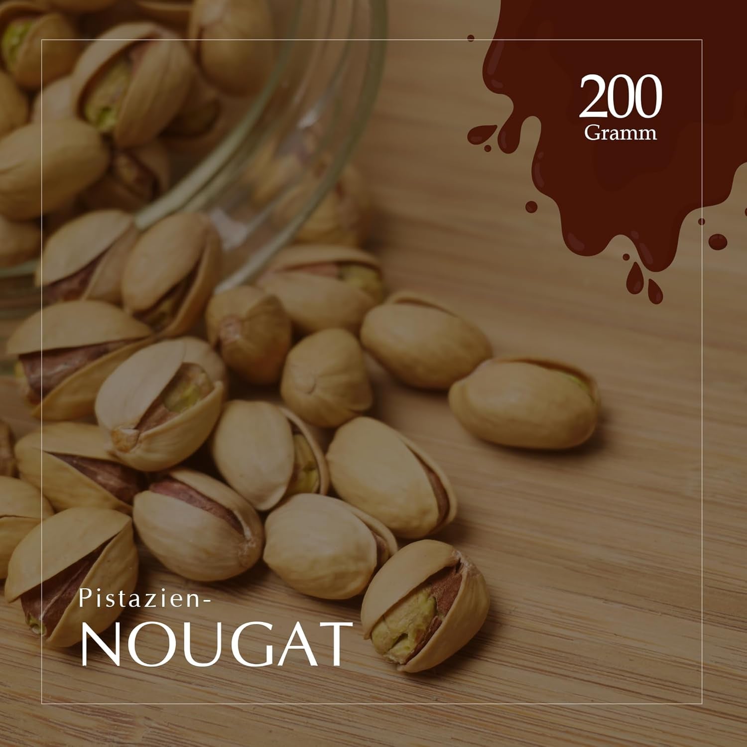 Touron artisanal chocolat pistache, 200g, texture crémeuse, qualité supérieure, ingrédients fins, goût authentique, le touron le plus cher au monde