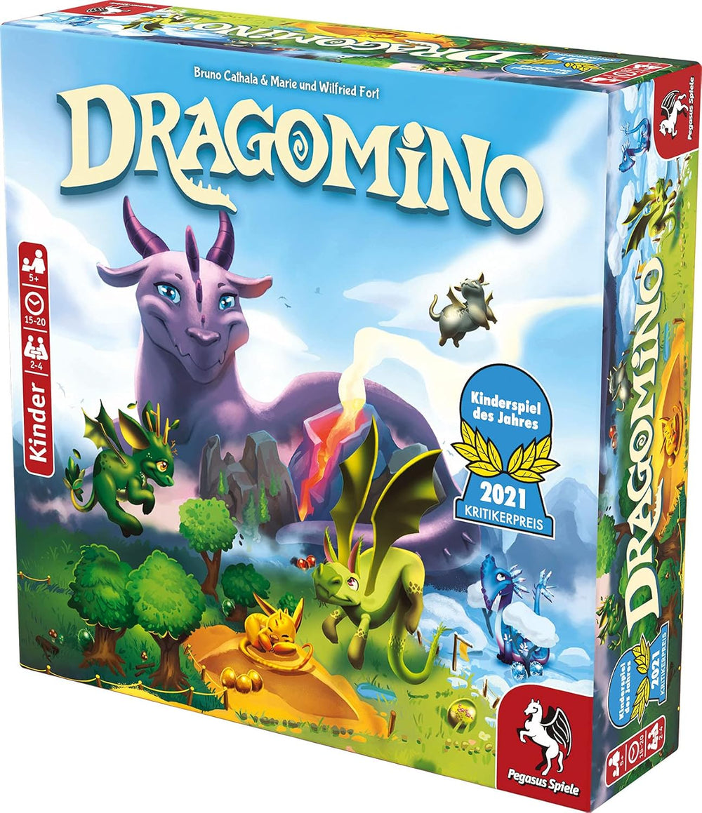 Pegasus Spiele 57111G - Dragomino *Jeu pour enfants de l'année 2021*, multicolore
