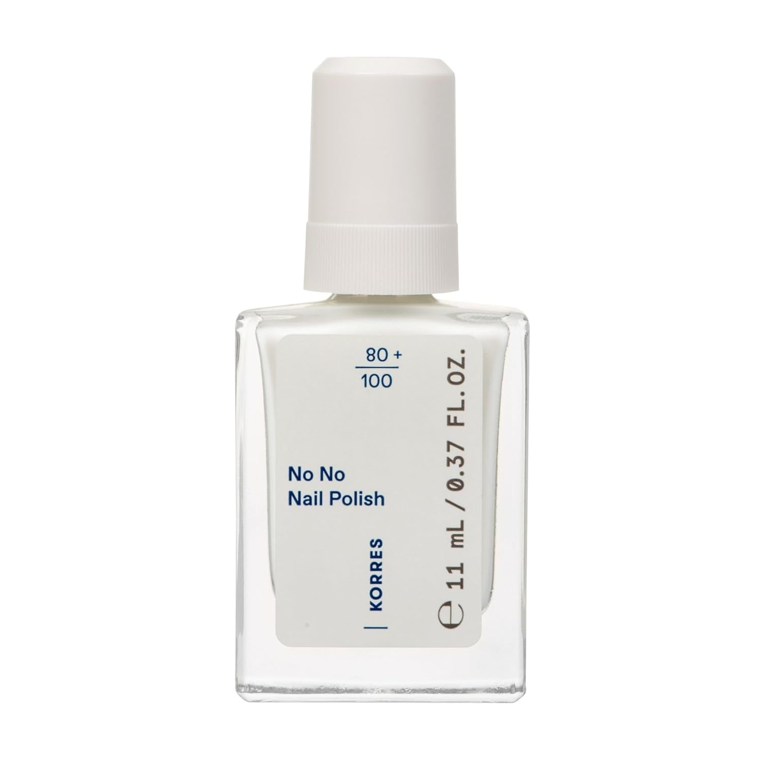 KORRES Base de vernis à ongles No No - Base 10 % végétalienne sans démoulage, pour une couleur longue tenue et résistante aux éclats, 11 ml - Ongles naturellement manucurés, sans substances nocives