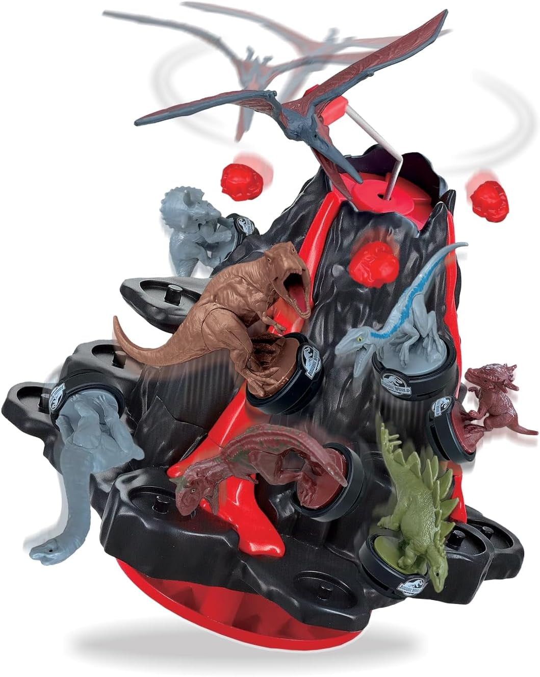 EPOCH Games - Jurassic World Shaky Volcano, 7509, Dinosaurier Spielzeug, Brettspiel für Kinder ab 4 Jahren