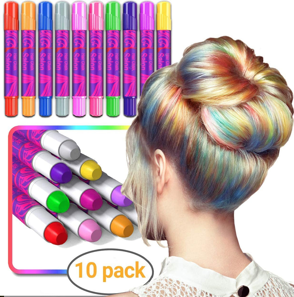 Desire Deluxe Craie à cheveux pour filles, 10 stylos de coloration lavables pour carnaval, 3 4 5 6 7 8 9 11 ans Naty Shop