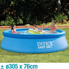 Intex 28122NP - Piscine Hors Sol Ronde Easy Set, Pompe à Filtration 1250 L/h, 3853 L, PVC, Bleu, 305x76 cm