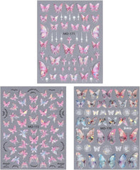Autocollants pour ongles papillon en relief 5D autocollants de décoration d'ongles papillons auto-adhésifs autocollants d'art d'ongle de papillon aurore autocollants d'art d'ongle de papillon de conception d'accessoires d'ongle autocollants d'art d'ongle de papillon