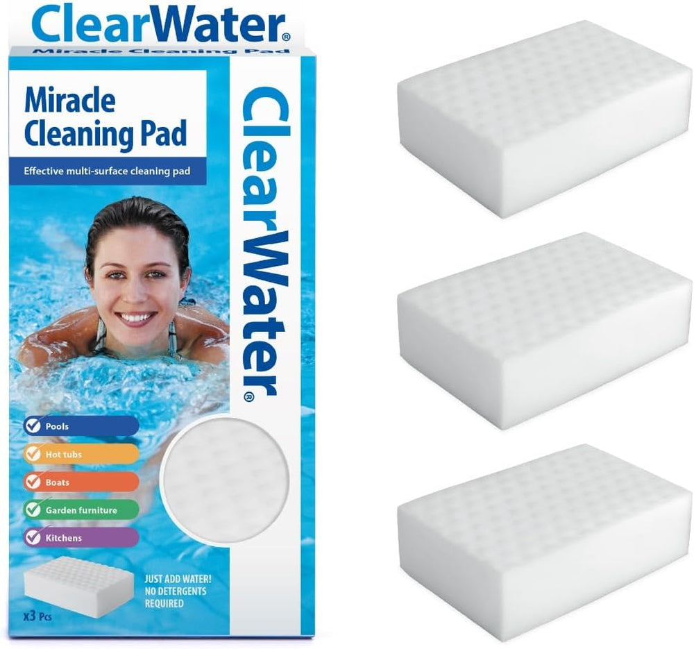 Miracle Pad – Éponge de nettoyage pour piscine et spa, blanche, paquet de 3