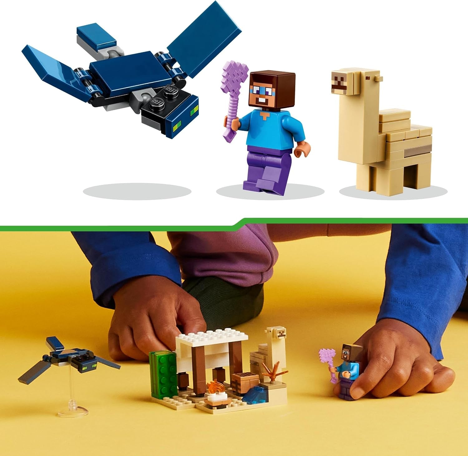 LEGO Minecraft Steve's Desert Expedition, jeu vidéo pour garçons et filles, biome avec Steve, maison, figurines et jouet Camel, cadeau de joueur pour les enfants à partir de 6 ans 21251 Jeux de construction Besuche den LEGO-Store