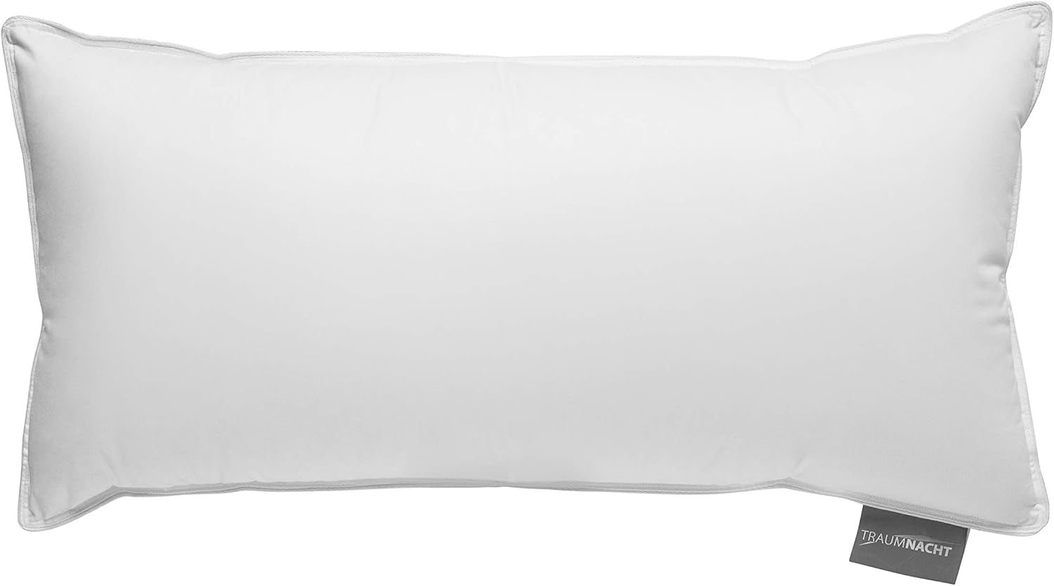 Oreiller en duvet confort Traumnacht avec rembourrage en duvet de haute qualité et housse non pelucheuse en 100 % coton, certifié Oeko-Tex, 80 X 80 cm, produit selon la norme de qualité allemande Oreillers standard Naty Shop Oreiller à trois chambres-40 X 80 1 pièce (1 paquet)