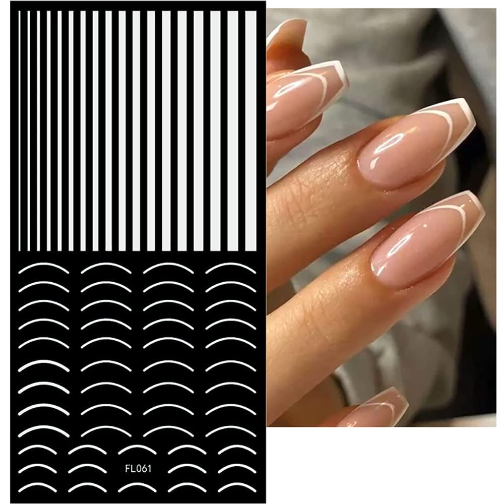 12 feuilles d'autocollants pour ongles auto-adhésifs lignes pailletées laser autocollants holographiques rayures bronze autocollants pour ongles ligne française arcs incurvés lignes ondulées autocollants pour ongles accessoires de nail art