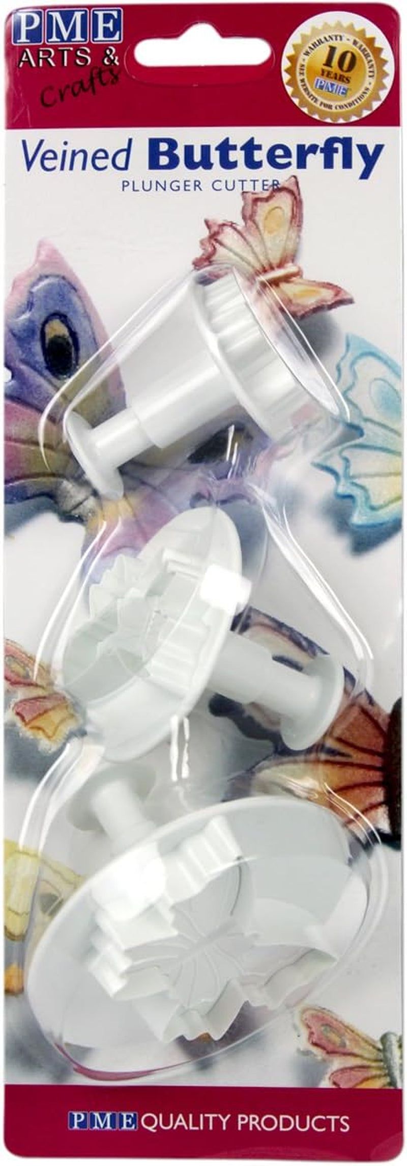 BU910 Emporte-pièce à gaufrer papillon, petit, moyen et grand format, plastique, blanc, 9 x 2 x 9 cm, 1 unité