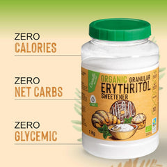 Érythritol naturel bio, 10G = 7G de sucre, 1 Kg Édulcorants Naty Shop