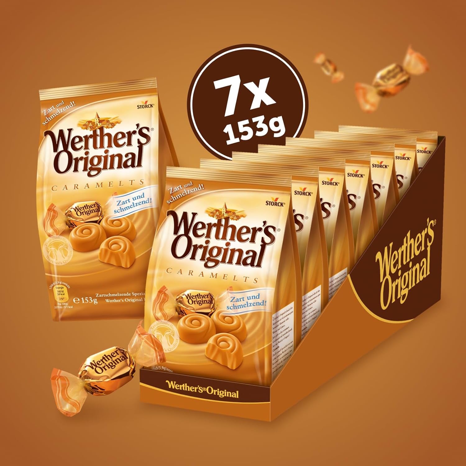 Caramels – 2 x 7 x 153g (14 x 153g) – Bonbons caramélisés qui fondent dans la bouche