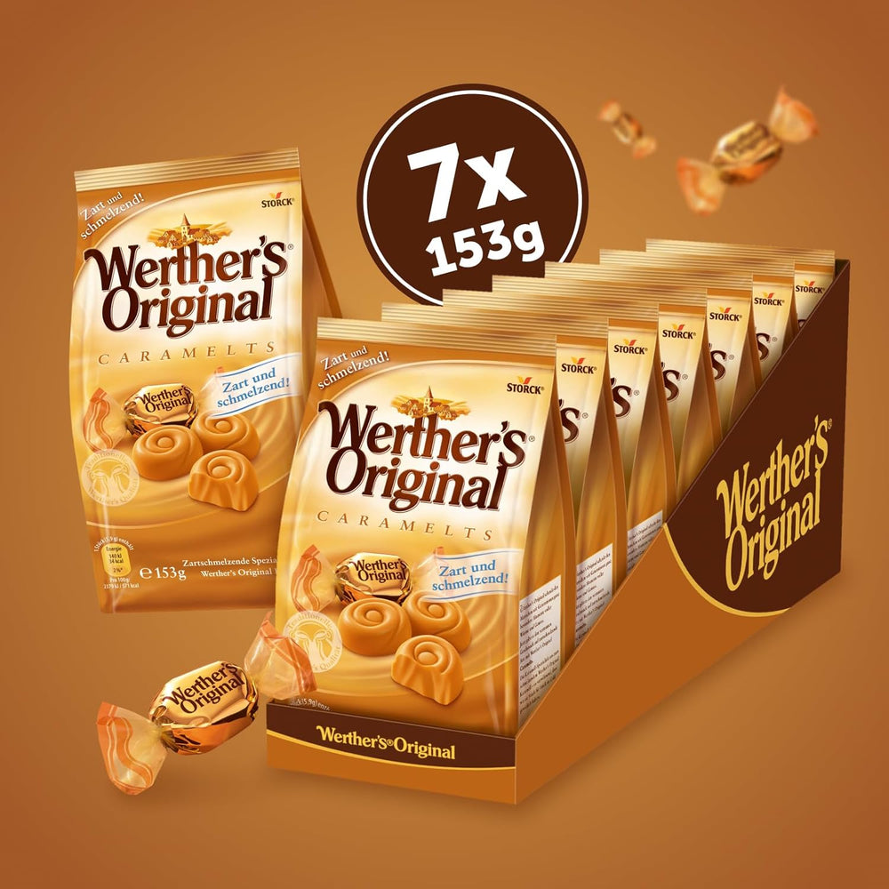 Caramels – 2 x 7 x 153g (14 x 153g) – Bonbons caramélisés qui fondent dans la bouche