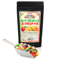 Mélange de bonbons "Fruits Colorés" - sans sucre - 200g - dans un sachet zip - GOÛT DIABLES ROUGES