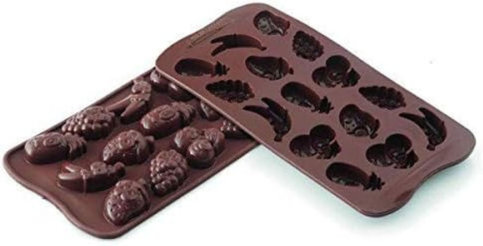 Moule Silicone Praliné Silikomart Fruits 3,2 x 3,2 x H 1,5 cm, 10 ml, 15 empreintes (SCG32) Cuisine Naty Shop