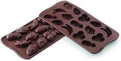 Moule Silicone Praliné Silikomart Fruits 3,2 x 3,2 x H 1,5 cm, 10 ml, 15 empreintes (SCG32) Cuisine Naty Shop