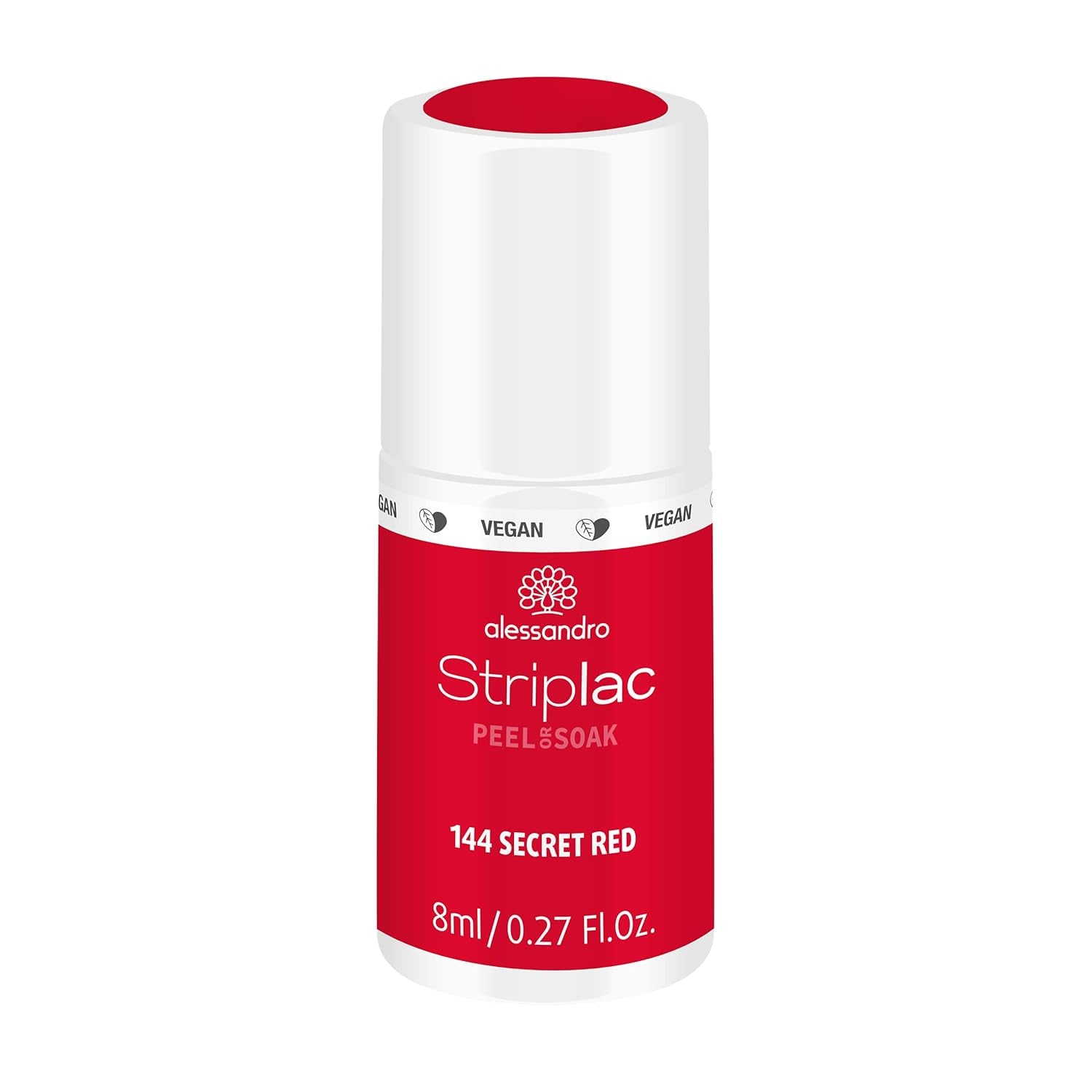 Vernis à ongles UV alessandro Striplac Elegant Ruby - Délicat et longue tenue - S'enlève facilement grâce à la technologie peel-off - Vegan et cruelty-free - 8 ml