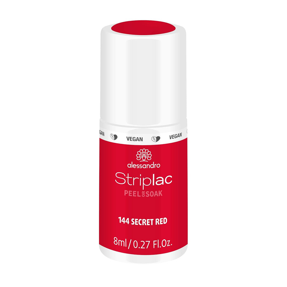 Vernis à ongles UV alessandro Striplac Elegant Ruby - Délicat et longue tenue - S'enlève facilement grâce à la technologie peel-off - Vegan et cruelty-free - 8 ml