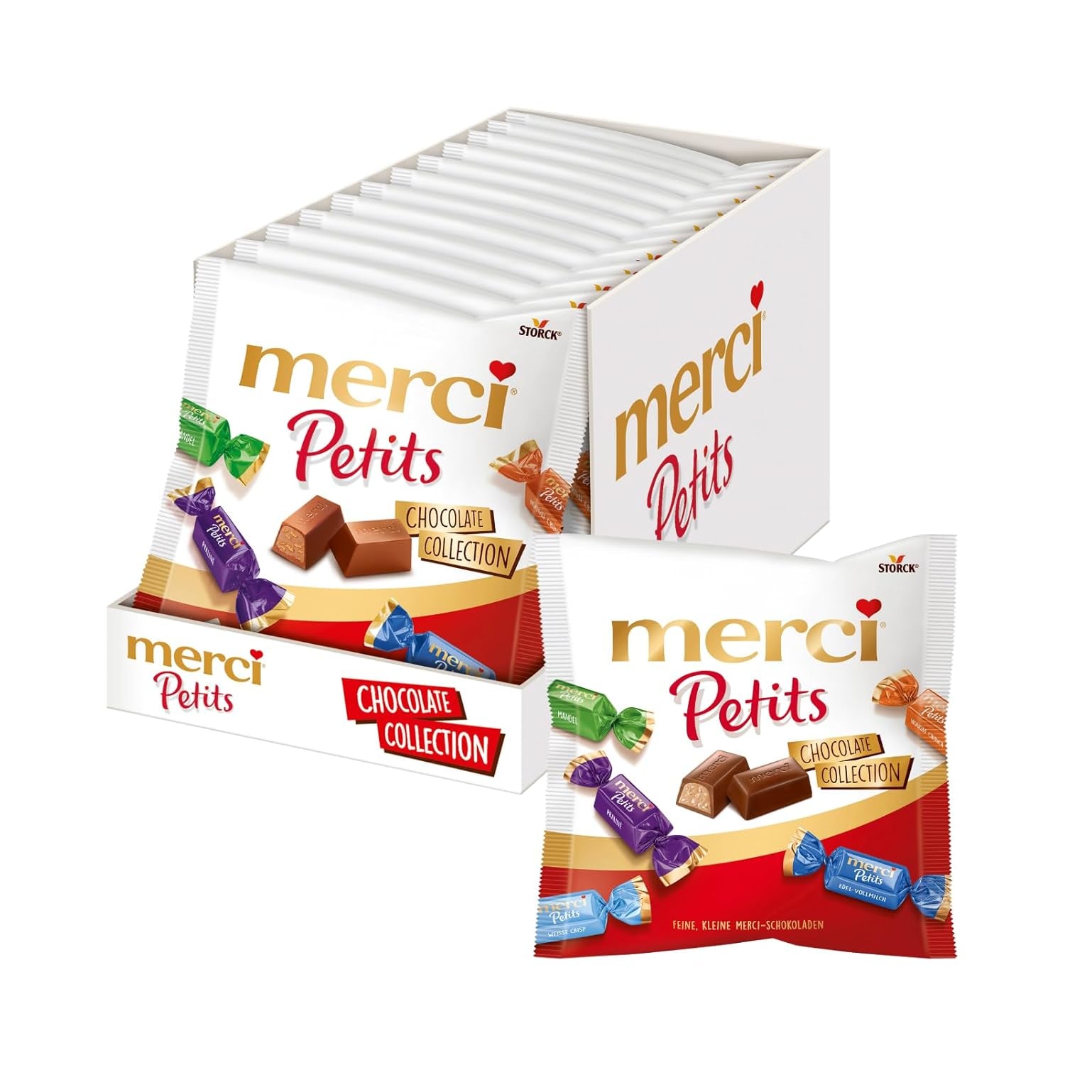 Merci Petits Crème au Café - 12 x 125 g - Petits Pralinés au Chocolat Blanc sur Chocolat Fin avec Crème au Café - Pralinés au Chocolat Emballés Individuellement