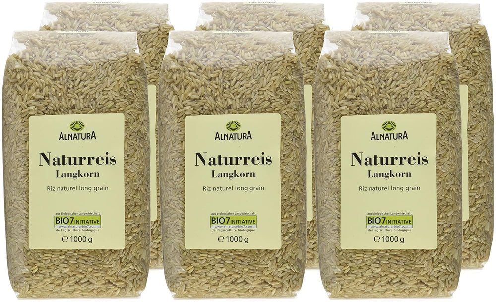 Riz brun à grains longs biologique paquet de 6 (6 x 1 kg)