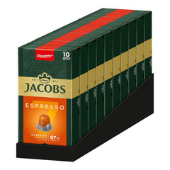 Jacobs Kaffeekapseln Espresso Classico, Intensité 7/12, 10 x 10 tasses, Nespresso* compatible Kaffee Kapseln, 100 Kapseln