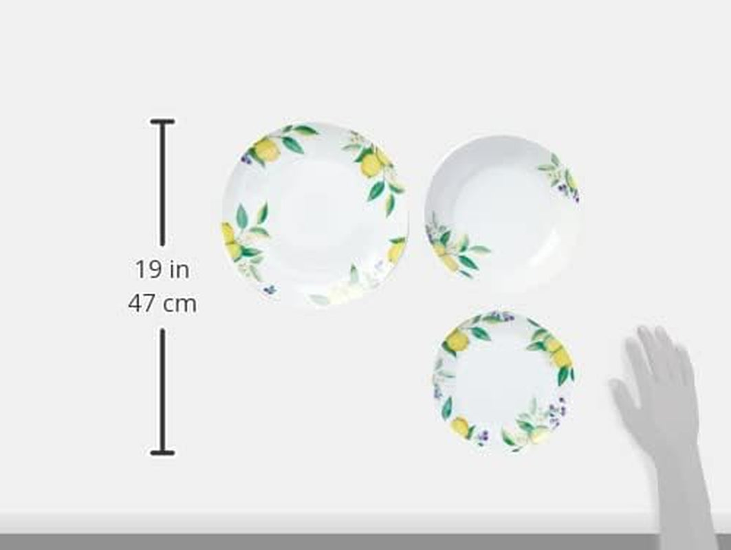 Excelsa Lemon service de table, 18 pièces, porcelaine, blanc/citron