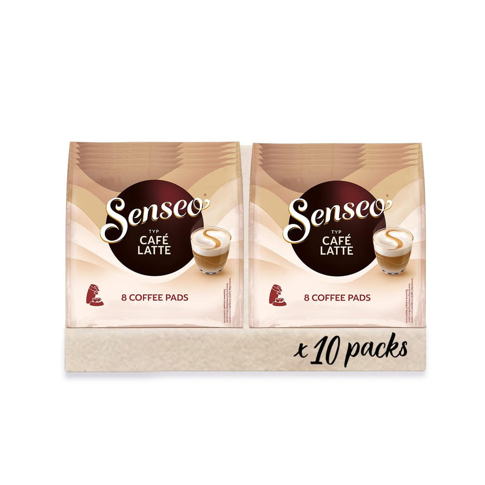 Senseo Pads Café Latte, 10 x 8 Getränke, 80 Kaffee Pos, y compris Senseo Pad Dose