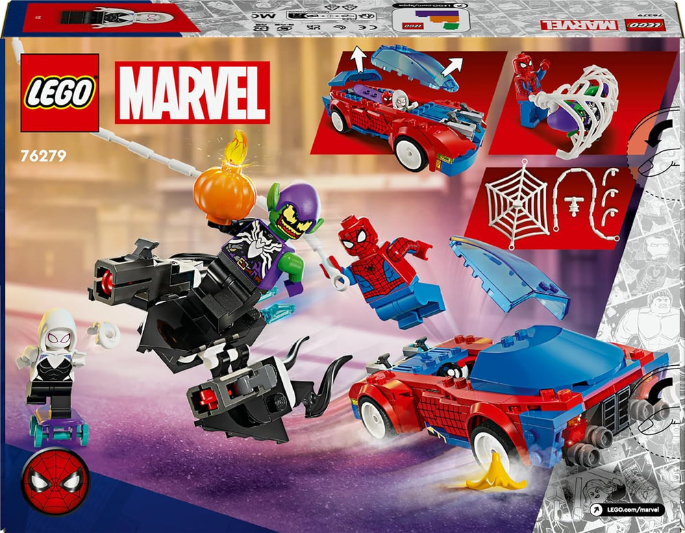 LEGO Marvel Spider-Man Race Car & Venom Green Goblin, jouet de jeu de rôle Spidey avec figurines de super-héros et voiture à construire, cadeau pour enfants, garçons et filles de 7 ans 76279 Ensembles de construction Beuche den LEGO-Store