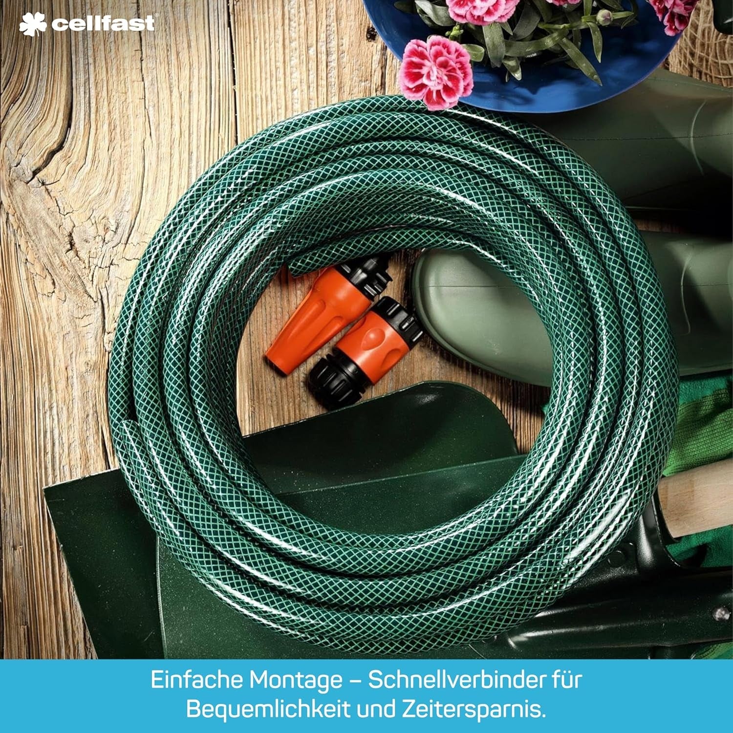 CELLFAST Kit d'arrosage, Arroseur de Jardin, Arroseur de Pelouse pour Fleurs et Plantes, Connexion Rapide, Économique