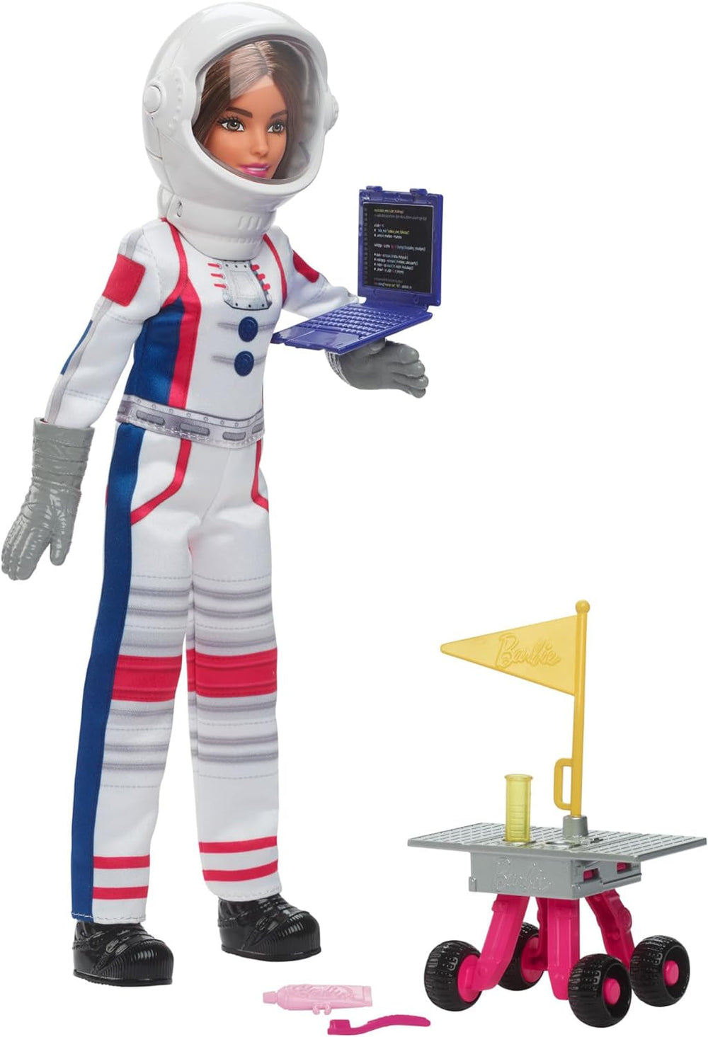 Poupée Barbie 65e anniversaire et 10 accessoires, ensemble astronaute pour poupée brune, rover à roues, casque spatial avec visière personnalisable et plus encore, HRG45 Naty Shop Dolls Titre par défaut