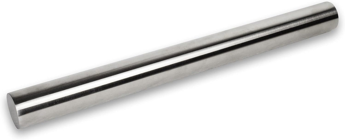 INOXLM Rouleau à pâtisserie en acier inoxydable pour pâte à sucre, pain de cuisine, pizza, bonbons, gâteau (sans couvercle)