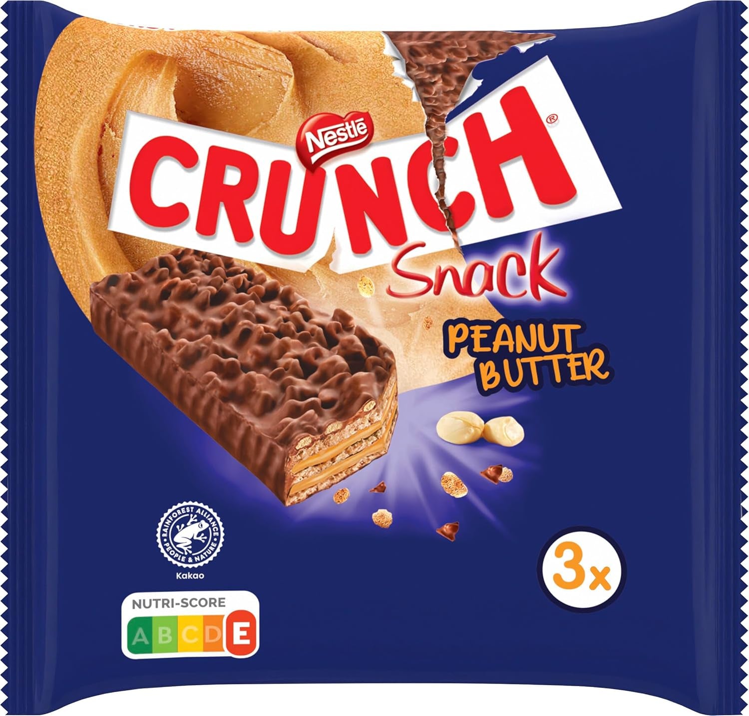Nestlé Barres au beurre de cacahuète Barre de chocolat aux céréales croustillantes au beurre de cacahuète Paquet de 9 (3 x 31 g chacune)