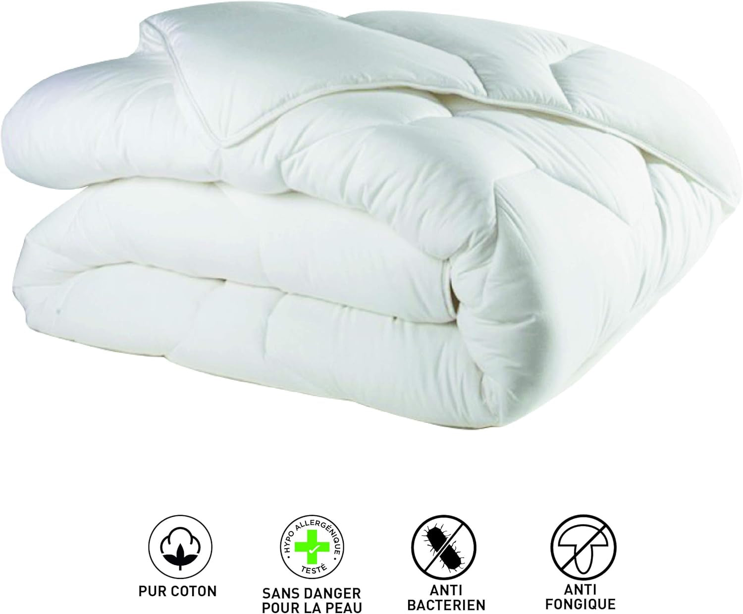 Blanrève Cthalvd011420 Housse de couette Hollofil Allerban coton chaud blanc 140 X 200 cm Couettes et couettes Naty Shop