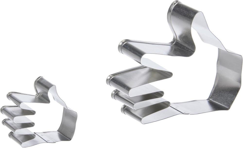 SC619 Emporte-pièces et gâteaux à motif manuel, petites et grandes tailles assorties, acier inoxydable, argent, 10 x 2 x 9 cm, 2 pièces